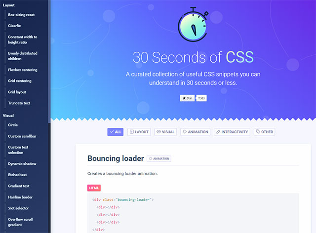 30 Seconds of CSS