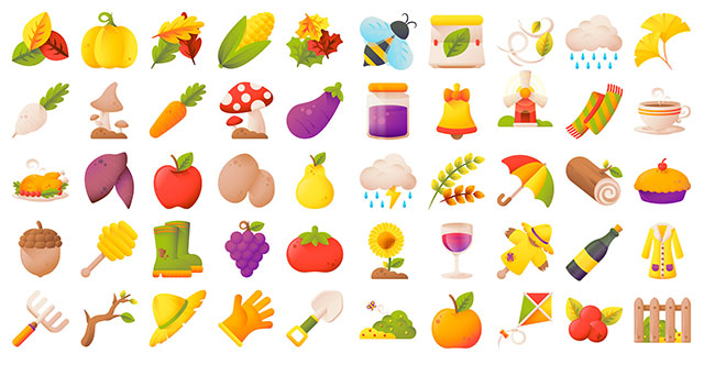 Autumn Icon Collection (SVG, PNG)
