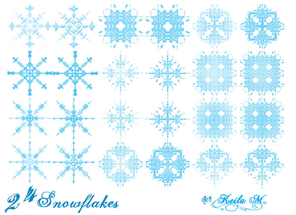 24 Snowflake Brushes