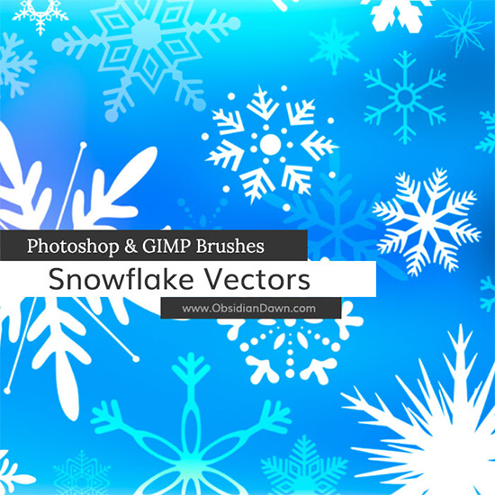 Snowflake Vectors Photoshop and GIMP Brushes