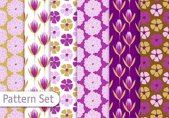 Floral Decorative Pattern Set