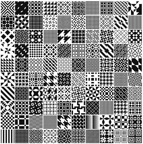 100 Free Monochrome Geometric Patterns