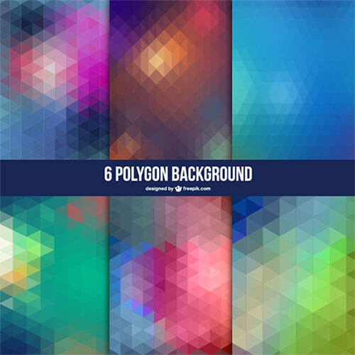 6 Polygon Abstract Background Set